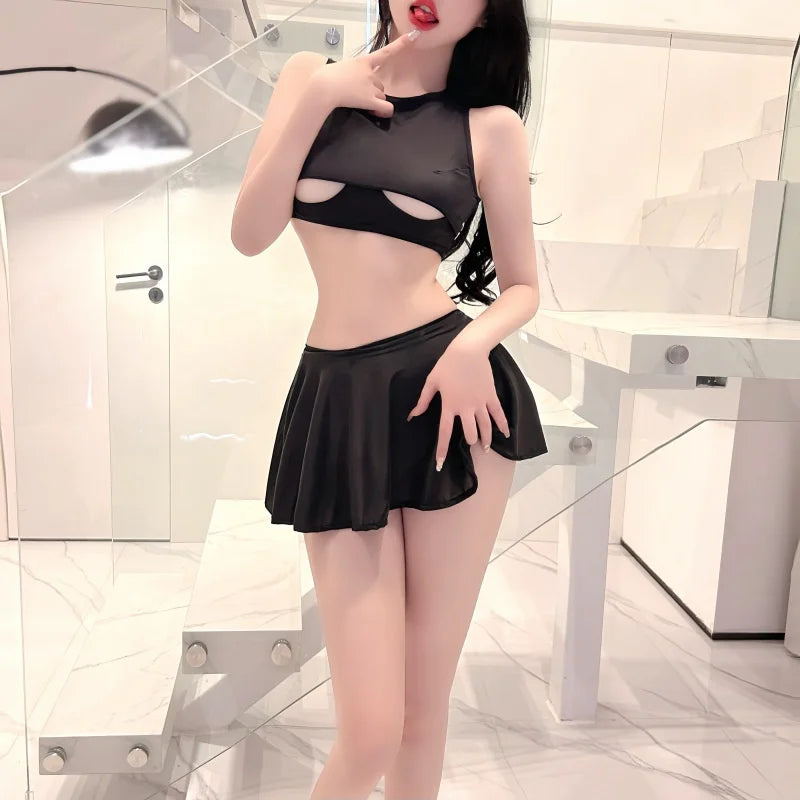 2026New Fashion Korean Japan Ultra thin Short Pleated skirt High Waist Sexy A Line silk Mini Skirts for Woman Spring Summer