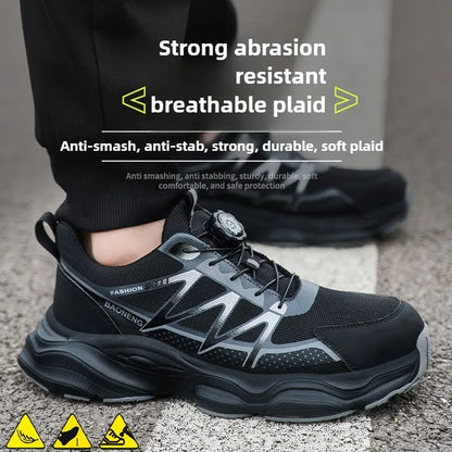 Anti Puncture Safety Shoes Steel Toe Anti Smash Lightweight Durable Slip Resistant Work Boots for Men Construction Industrial