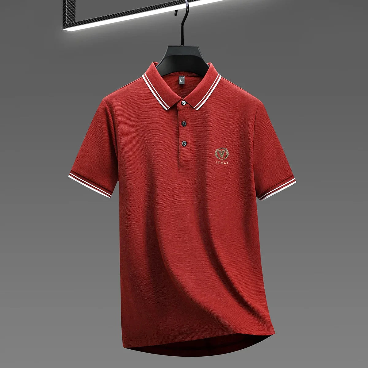 100% pure cotton men's polo shirt high-end brand unique letter printed short sleeve summer new comfortable casual lapel T-shirt