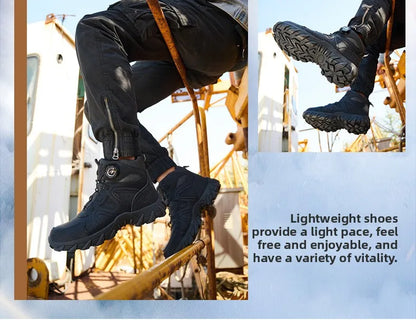 Work Safety Shoes Smash-proof and Puncture-proof Sports Safety Shoes Outdoor Mountaineering Wear-resistant Steel Boots