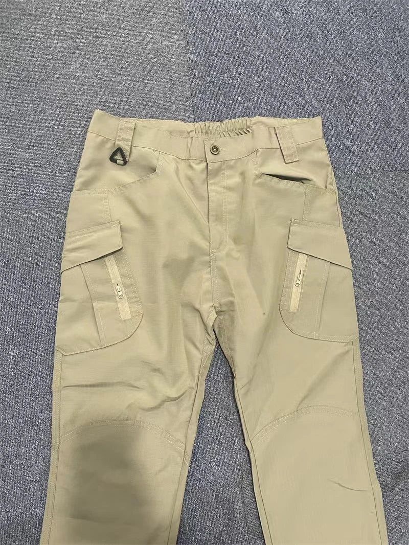 Men City Pants Cargo Trousers Multi-pocket Waterproof Wear-resistant Casual Training Overalls  Fat Cargo Quick Dry Pants