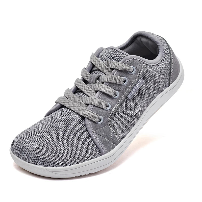 Tênis Esportivo Casual Unissex de Corrida com Cadarço e Zero Drop, Bico Largo, para Caminhada ao Ar Livre