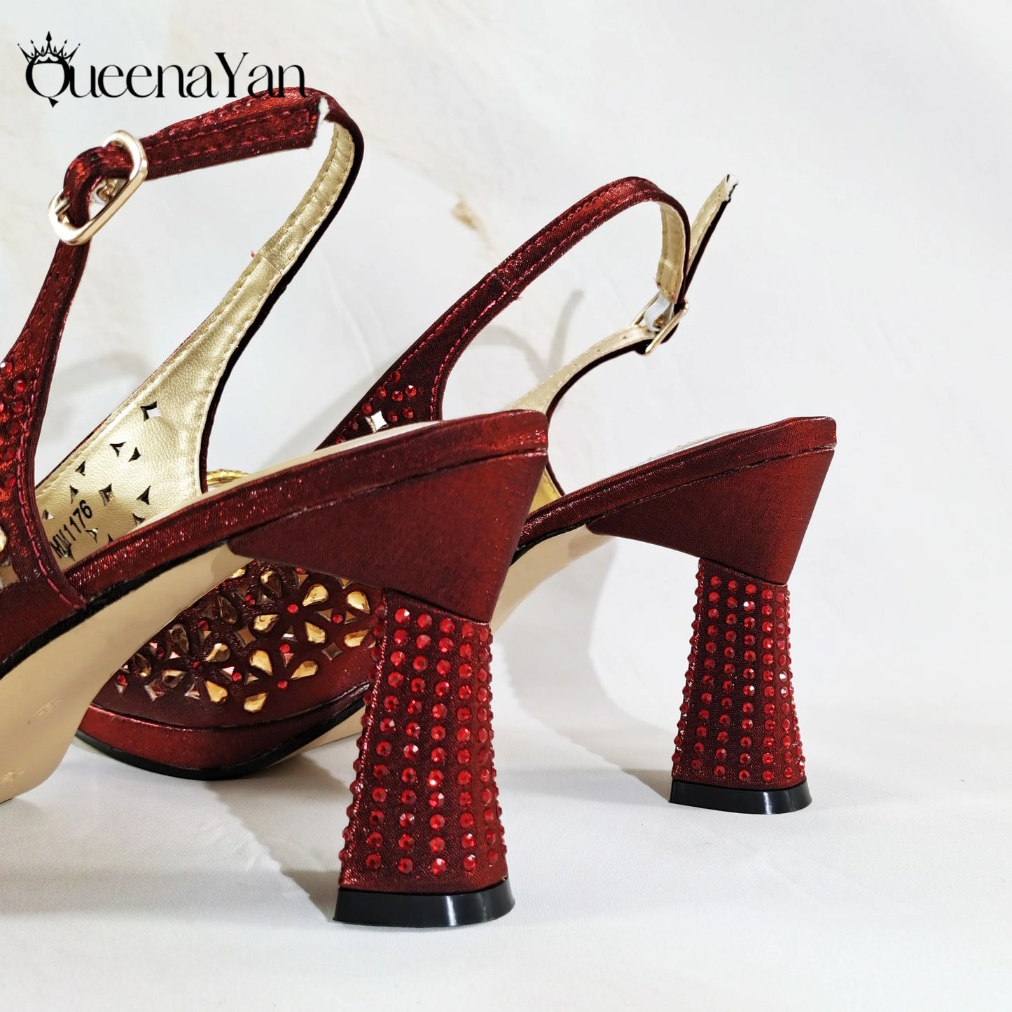 Elegant Women's Peep-Toe Heels and Matching Olive Color Diamond Pumps Set Stylish Italian Shoes and Bags for Parties