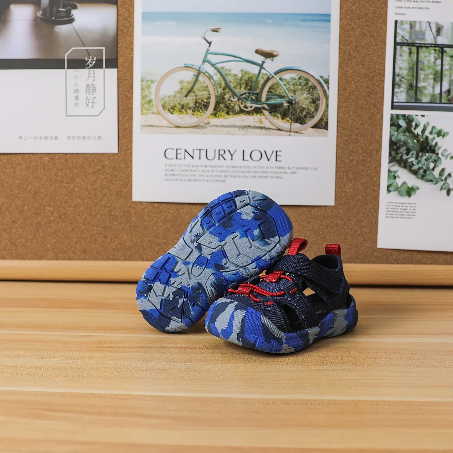 Baby Camouflage Sandals Boys Anti-kick Anti-slip Sport Sandals Girls Breathable Mesh Sandals