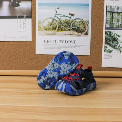 Baby Camouflage Sandals Boys Anti-kick Anti-slip Sport Sandals Girls Breathable Mesh Sandals