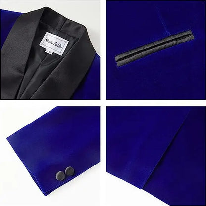 Boys Velvet Blazer Jacket Pants Bowtie 3PCS Photograph Suit Kids 1Year Birthday Dress Children Wedding Performance Evening Set