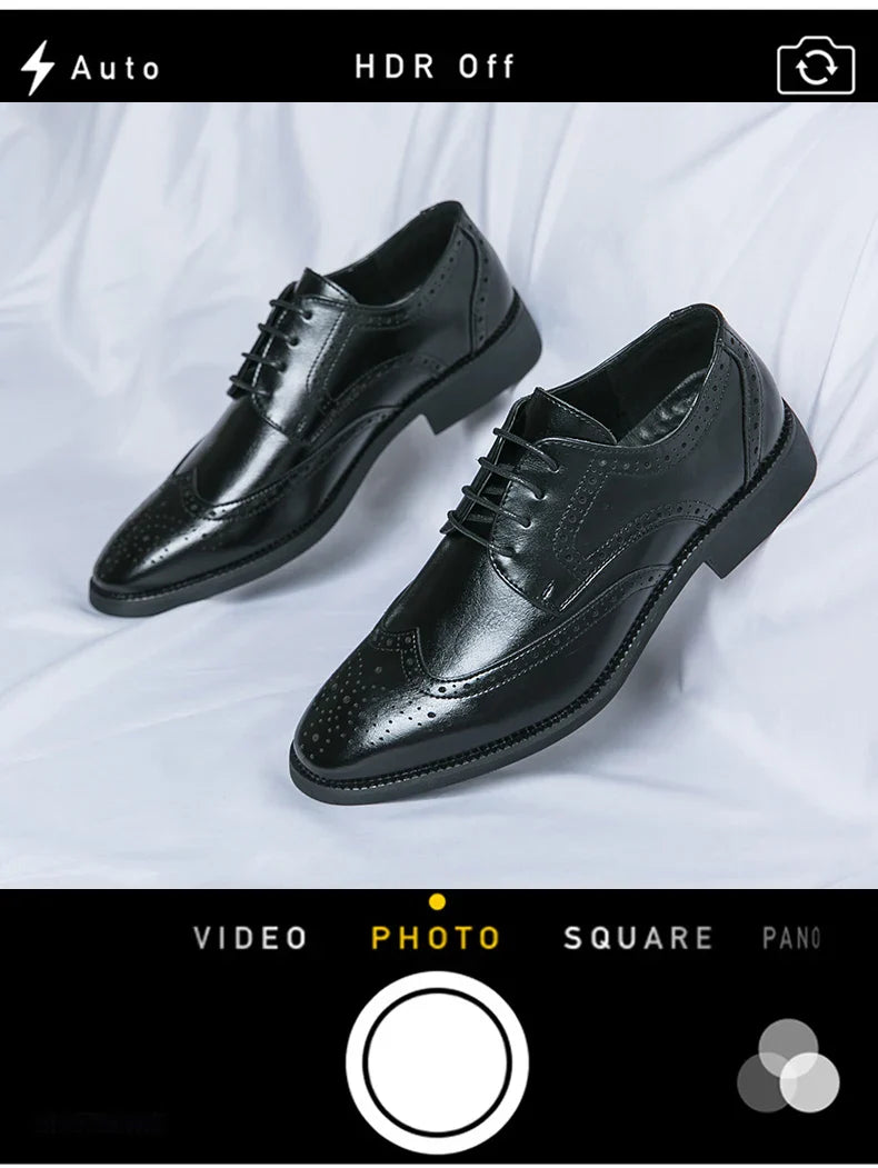 High Quality Height Increase Oxford Dress Shoes Men Genuine Cow Leather Suit Shoes Lift Brogues Wedding Formal Elevator Shoes