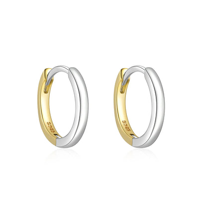 925 Sterling Silver Glossy Hoop Earrings Gold Color Tiny Cartilage Piercing Small Huggie Earring Fine Jewelry Accessories