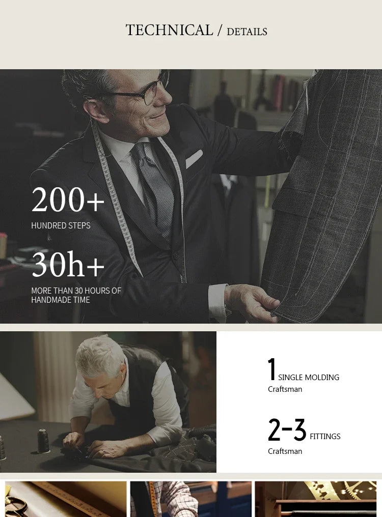 High-quality striped suits for men slim fit luxurious and elegant men's business suit 3-piece set party full men's suit
