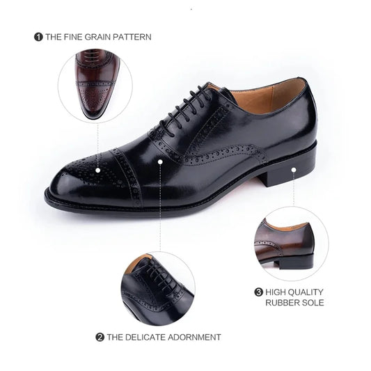 Luxury Mens Leather Wedding Shoes China Factory Hot Selling Handmade Genuine Men Formal Dress Shoes Lace-Up Classic Brogue Shoe