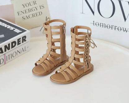 Children Sandals High-top Kids Girls Sandals Baby Sandals High Quality Flat Cut-Outs Beach Sandals