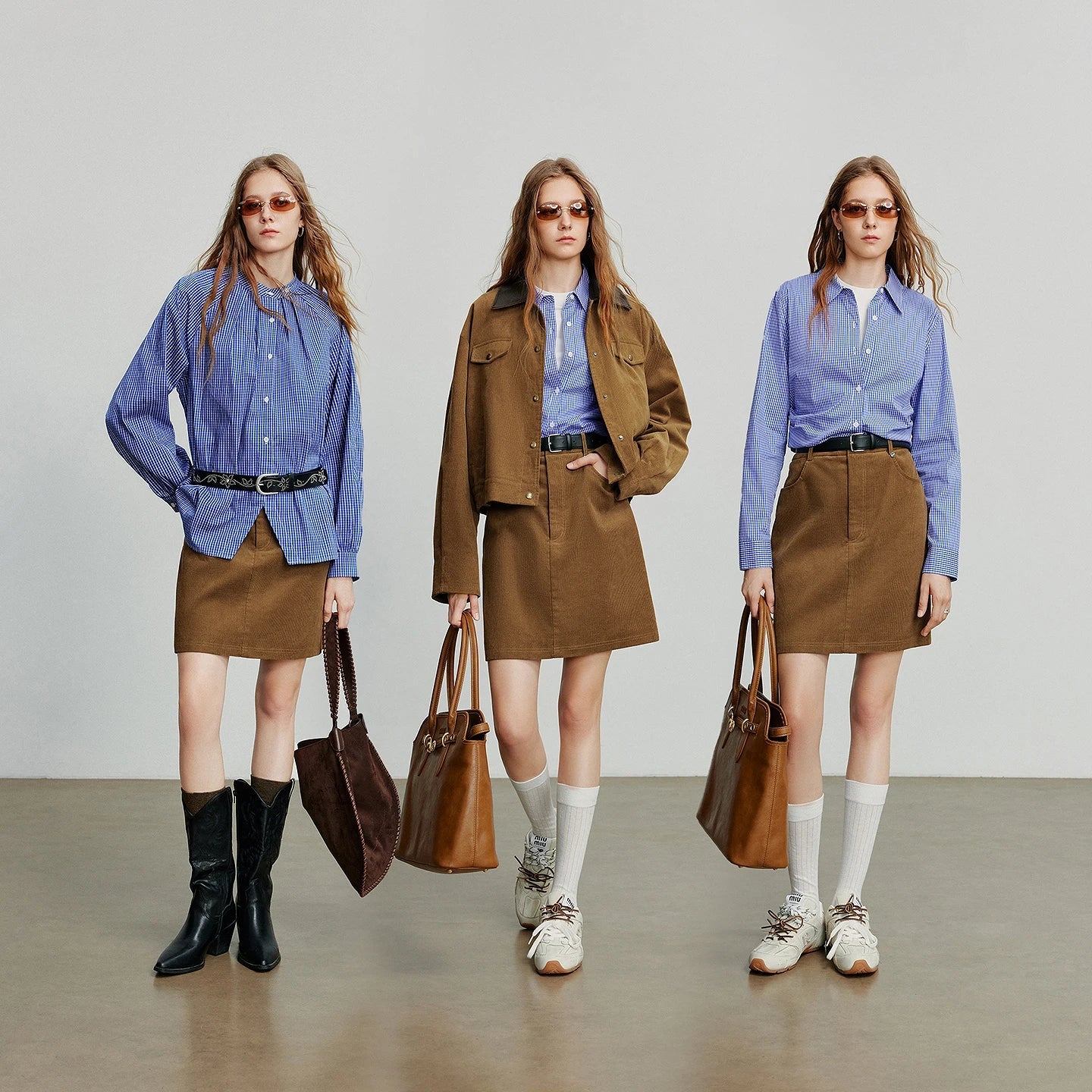 Women Midi Skirt 2025 Autumn New Retro Corduroy Elastic Waist Pure Cotton A Line Mini Skirt
