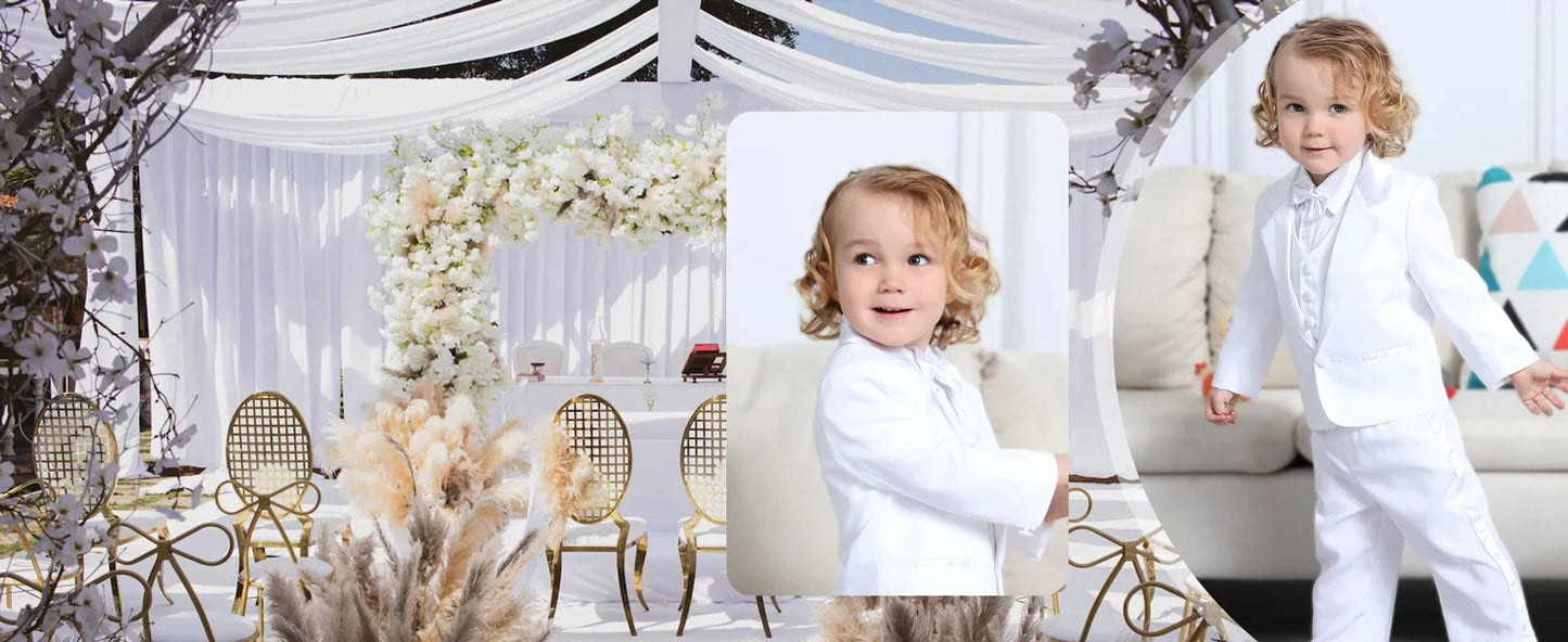 Baby Tuxedo Toddler Suit Infant Boy Easter Church Halloween Wedding Birthday Party Gift Ring Bearer Photography Outfit Set