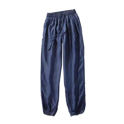 Women Elastic High Waist Drawstring Harem Pants