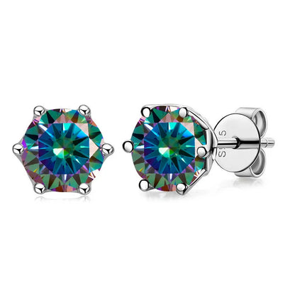 Real 1 CT D Color Moissanite Stud Earrings For Women Top Quality 925 Sterling Silver Sparkling Wedding Jewelry