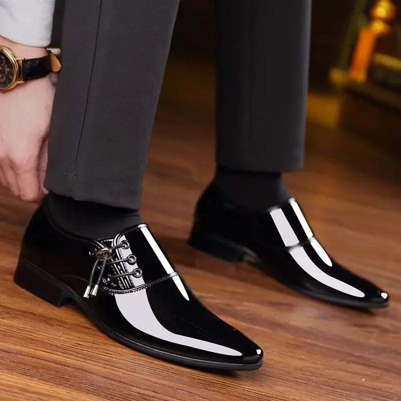 Leather Casual Social Shoe Male Official Business Gentleman New Men's Formal Shoes Footwear Suit 2025 Style Cheap Liquidation 39