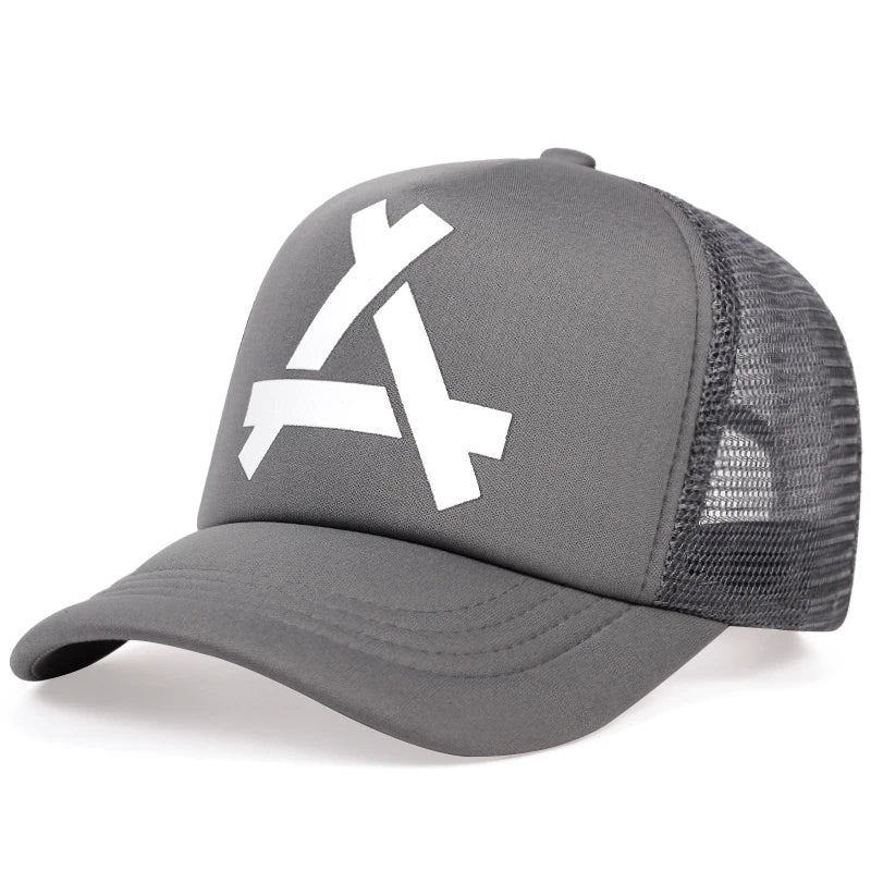 Unisex A- Letter Printing Baseball Net Caps Hip Hop Cap Spring and Summer Outdoor Adjustable Casual Hats Sunscreen Hat