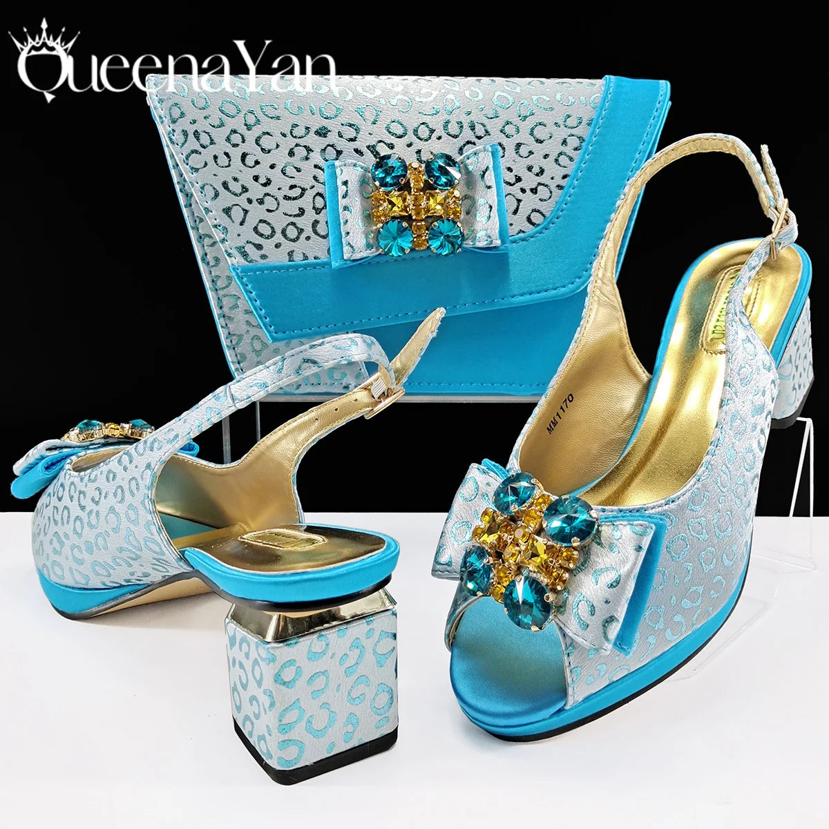2025 Shiny Italian Fashion Pointed Toe Women Heel Fashion Rhinestone Decoration Pink Color Shoes And Bag Set
