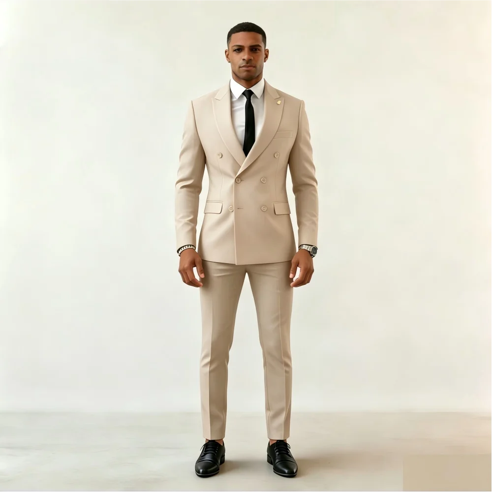 High-Quality Slim-Fit Men's Two-Piece Suits for Wedding Smart Casual Business Office Wear plus Size Available