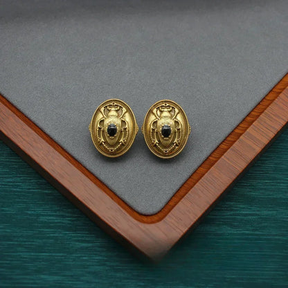 European and American Fashion Trend Retro Art Niche Cute Animal Relief Handmade Beaded Necklace Earring Jewelry Set