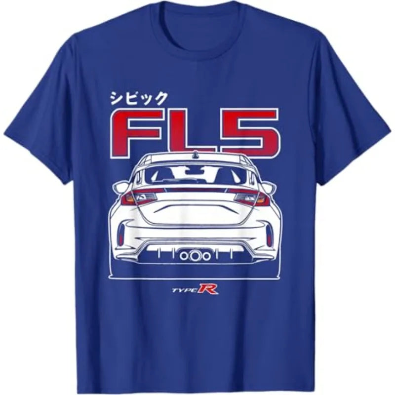 2026 Civic Type R FL5 JDM Performance Spoiler Graphic T-Shirt 100% Cotton Black Adult Automotive Enthusiast Casual Tee