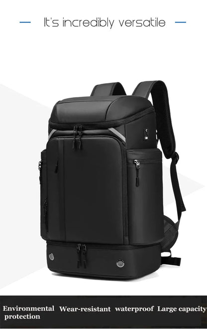 Men travel backpack large capacity trekking Backpack Business 17 Inch Laptop Backpack 50L Hiking fashion Backpack With shoe bag