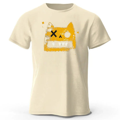 Creative Graffiti Style Cat High Quality Cotton Short Sleeve Daily Casual Men Loose Large Comfortable Breathable Sports T-shirt