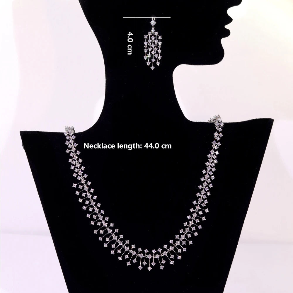 Fashion CZ Bride Indian Jewelry Set for Women Water Drop Wedding Design Choker Necklace Girlfriend birthday Gifts X0520