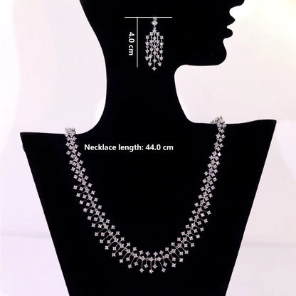 Fashion CZ Bride Indian Jewelry Set for Women Water Drop Wedding Design Choker Necklace Girlfriend birthday Gifts X0520