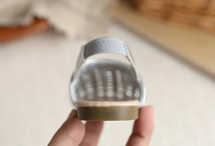 Baby Girls Shoes Braided Sandals for Girls Kids Fashion Hollow Out Leather Shoe Soft Sole Retro Princess Slippers Beach Shoes