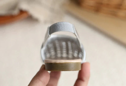 Baby Girls Shoes Braided Sandals for Girls Kids Fashion Hollow Out Leather Shoe Soft Sole Retro Princess Slippers Beach Shoes