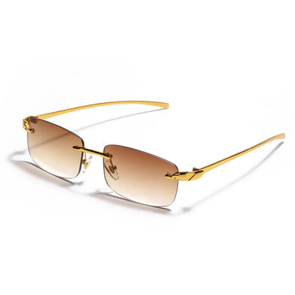 rimless sunglasses UV400 fashion square metal glasses for men women designer man's brand sun glasses shades for outdoor