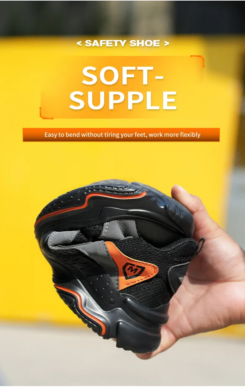 Lightweight Safety Shoes Men Work Shoes Steel Toe Cap Working Boots Sneakers Man Anti Puncture Breathable Sport Work Footwear