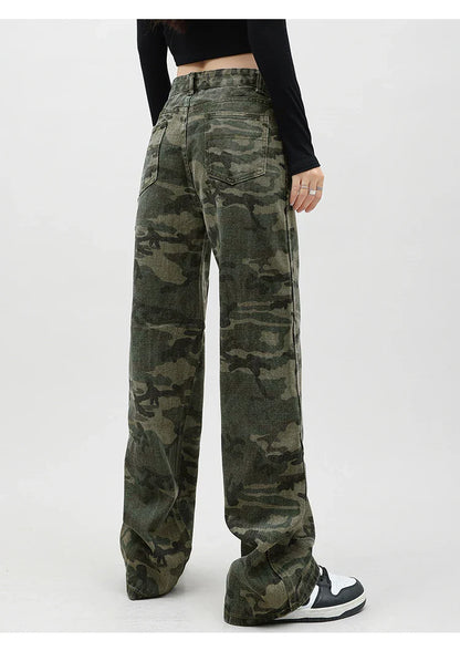 Calça Jeans Camuflada Vintage Feminina