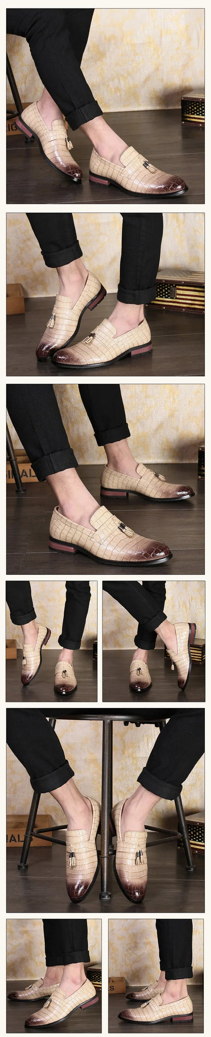 Luxury Formal Men's Dress Italian Designer Stylist Wedding Casual Business Patent Leather Loafers Oxfords Shoes for Men