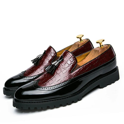 High Quality Casual Business Leather Shoes Men Formal Men's Dress Shoes Classic Tassels Retro Office Social Leather Loafers Male