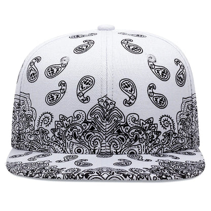 2024 New Fashion West Coast Cashew Flower Printing Snapback Cap Outdoor Sun Men Woman Baseball Hat Adjustable