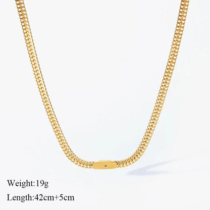 316L Stainless Steel Metal Chain Necklace For Women Fashion 18K Gold Plated Neck Chain Waterproof Jewelry Lady Gift