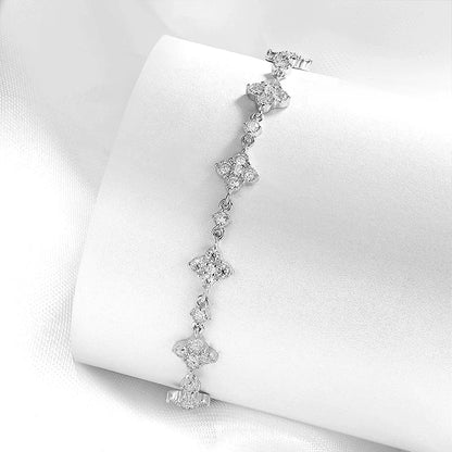 Full Diamond Moissanite Bracelets for Women Sparkling Girls Luxury Chains 100% 925 Sterling Silver Jewelry Plated 14K