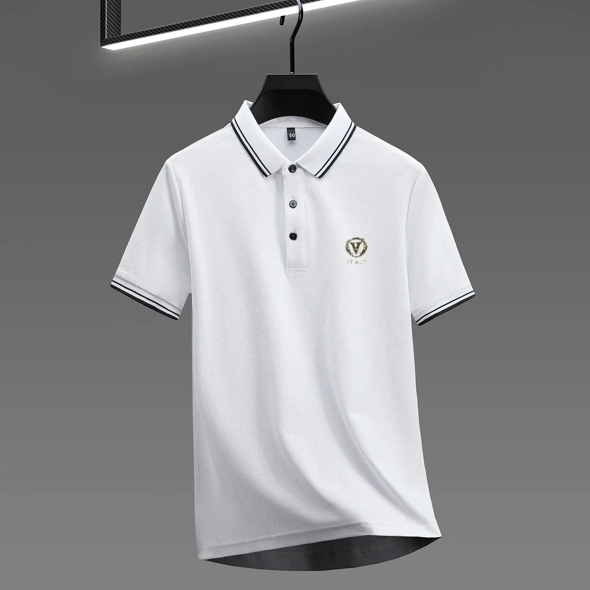 100% pure cotton men's polo shirt high-end brand unique letter printed short sleeve summer new comfortable casual lapel T-shirt