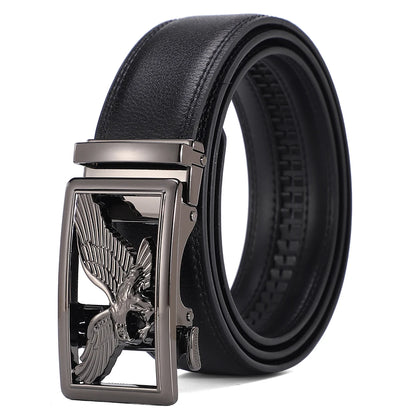 Automatic Buckle Men's Leather Belts Formal Eagle Horse Belt for Men Luxury Designer Brands Male Waist Strap Fashion Accessories