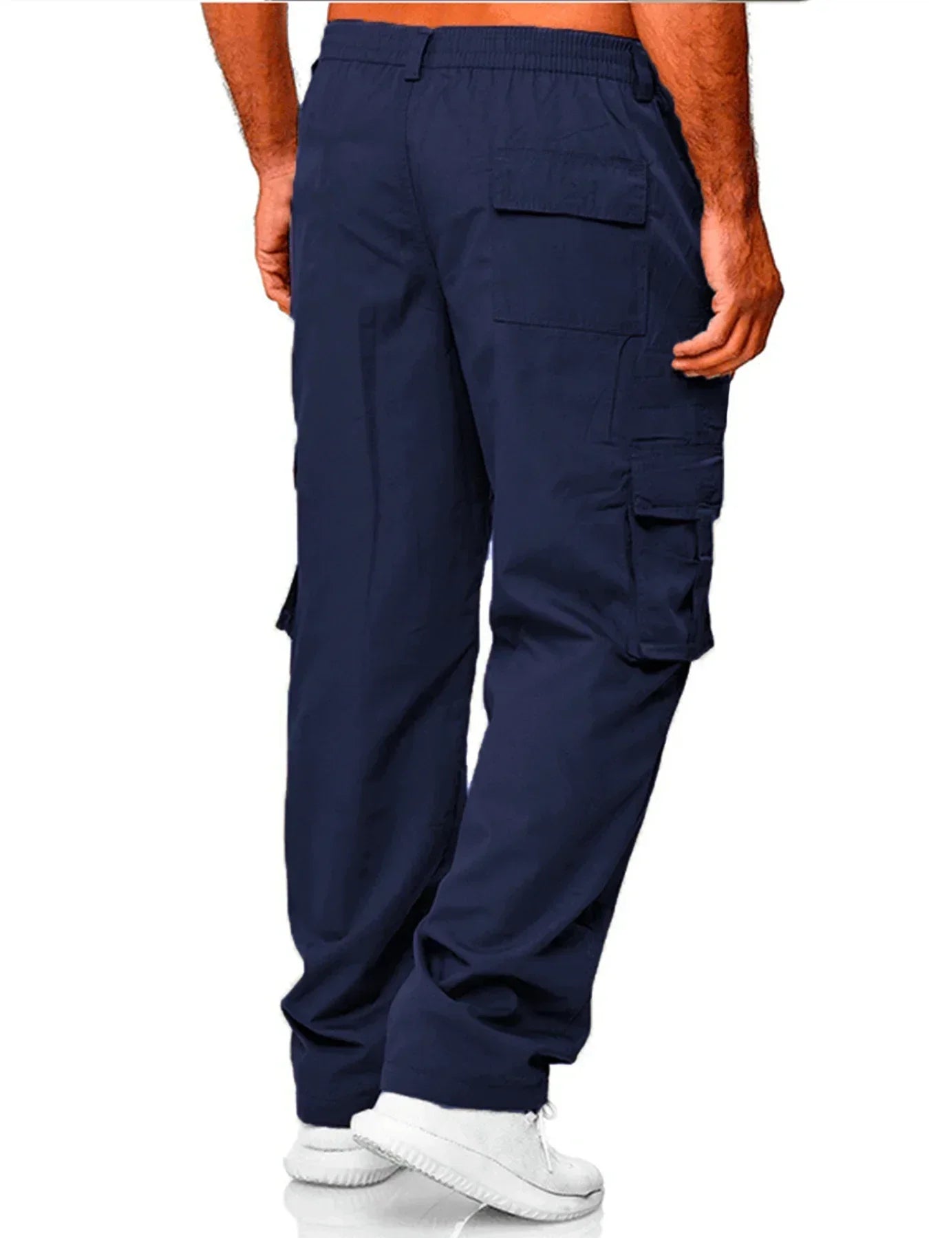 Men's Cargo Trousers Casual Multi-pocket Loose Straight Trousers Stretch-waist Spring Autumn Street Outdoor Sports Fitness Pants
