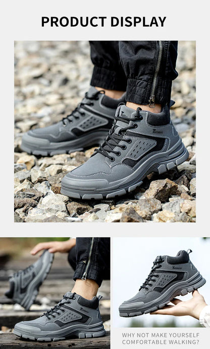 Safety Shoes Men With Steel Toe Cap Anti-smash Men Work Shoes Sneakers Light Puncture-Proof Indestructible Shoes Dropshipping