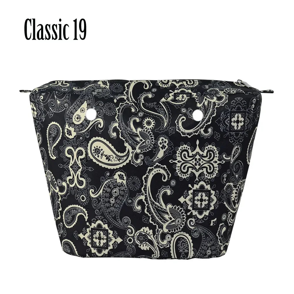 Composite Twill Cloth Waterproof Inner Lining Insert Zipper Pocket for Classic Mini Obag Senior Inner Pocket for O Bag