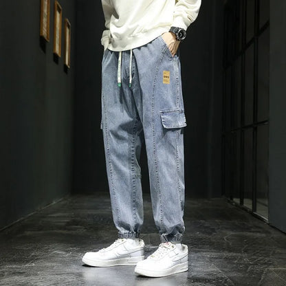 Spring and Autumn New Classic American Retro Loose Tight Leg Pants for Men's Casual Sports Large Size High Quality Jeans