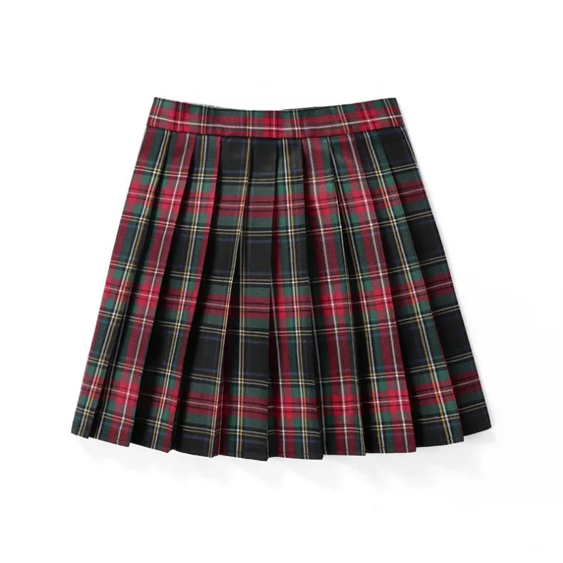 Summer Women High Waist Pleated Plaid Skirts Mini Tennis Skirt Harajuku JK Japanese School Uniform Short A-Line Mini Skirt Girl