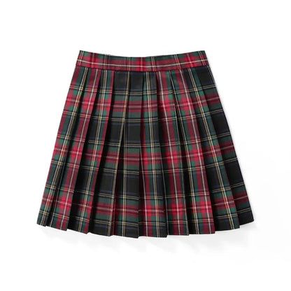 Summer Women High Waist Pleated Plaid Skirts Mini Tennis Skirt Harajuku JK Japanese School Uniform Short A-Line Mini Skirt Girl