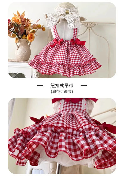 Girls' Lolita Dress, Summer Style, Stylish Plaid Princess Dress for Children, Baby Girl Summer Backless Suspender Dress