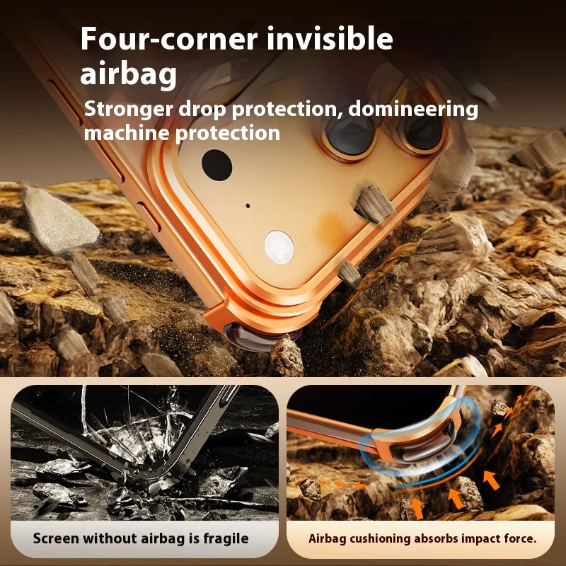 iPhone 17 Pro Max 17 Pro Phone Case Magnetic With 360°Rotation Stand Frameless Shell Magsafe Shockproof Protector Cover