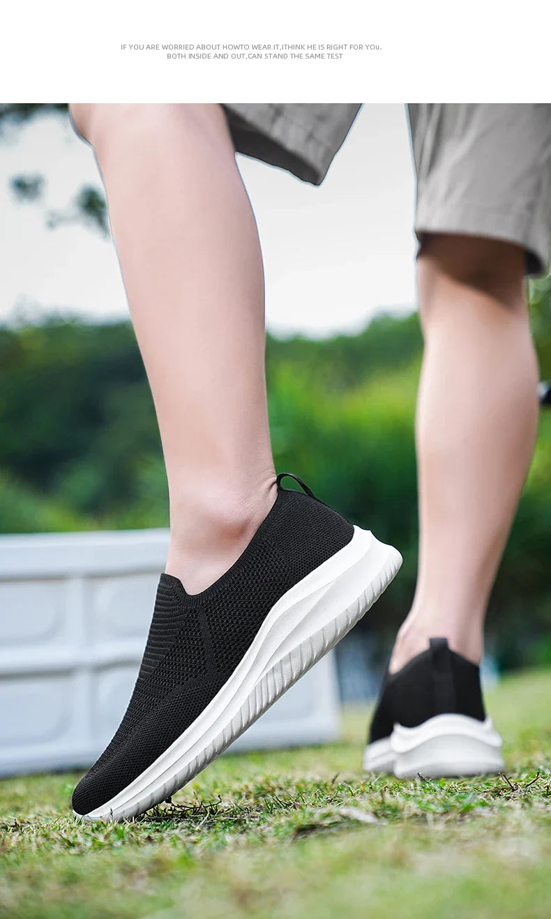 Men's Vulcanized Shoes Fashion Breathable Outdoor Mesh Casual Sneakers Lightweight Comfortable Men Tenis Masculino Walking Shoes